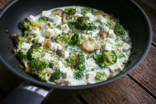 Broccoli, Potato, Feta and Dill Frittata