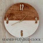 how to make a stained plywood clock via Kristina J blog
