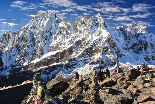 The team resting at the top of Gokyo Ri