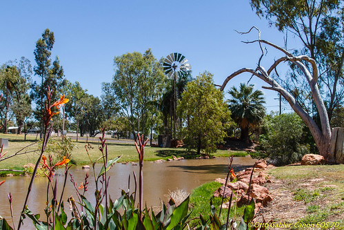australia windmill bicentenialpark park outback charleville creek queensland aus