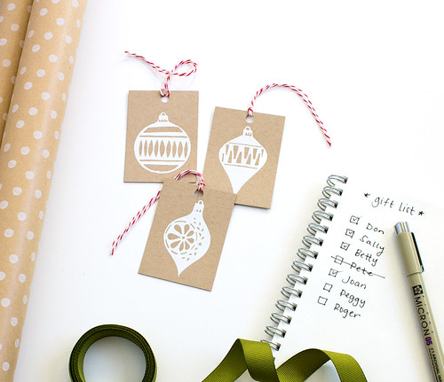 Hand Screen Printed Holiday Gift Tags