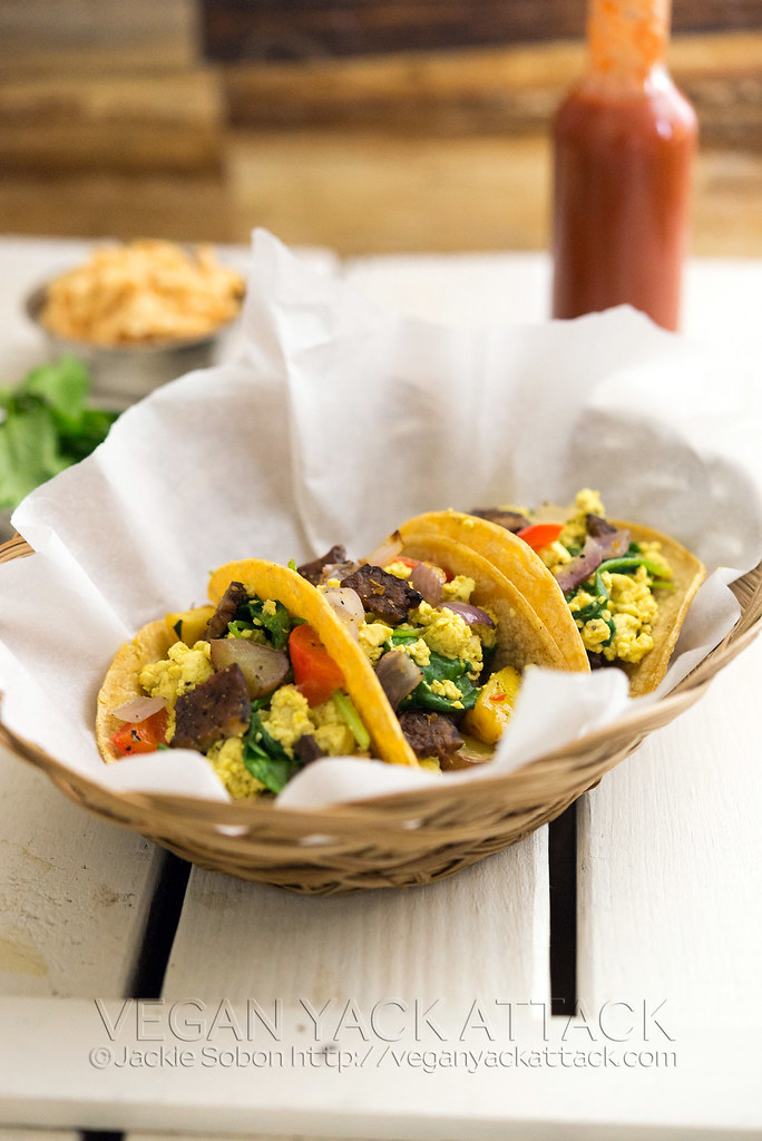 These Squash & Scramble Breakfast Tacos make for a delicious start to the day. High in protein, tasty, and easy-to-make! #vegan #glutenfree