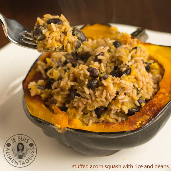 Rice and Beans Stuffed Acorn Squash | Je suis alimentageuse