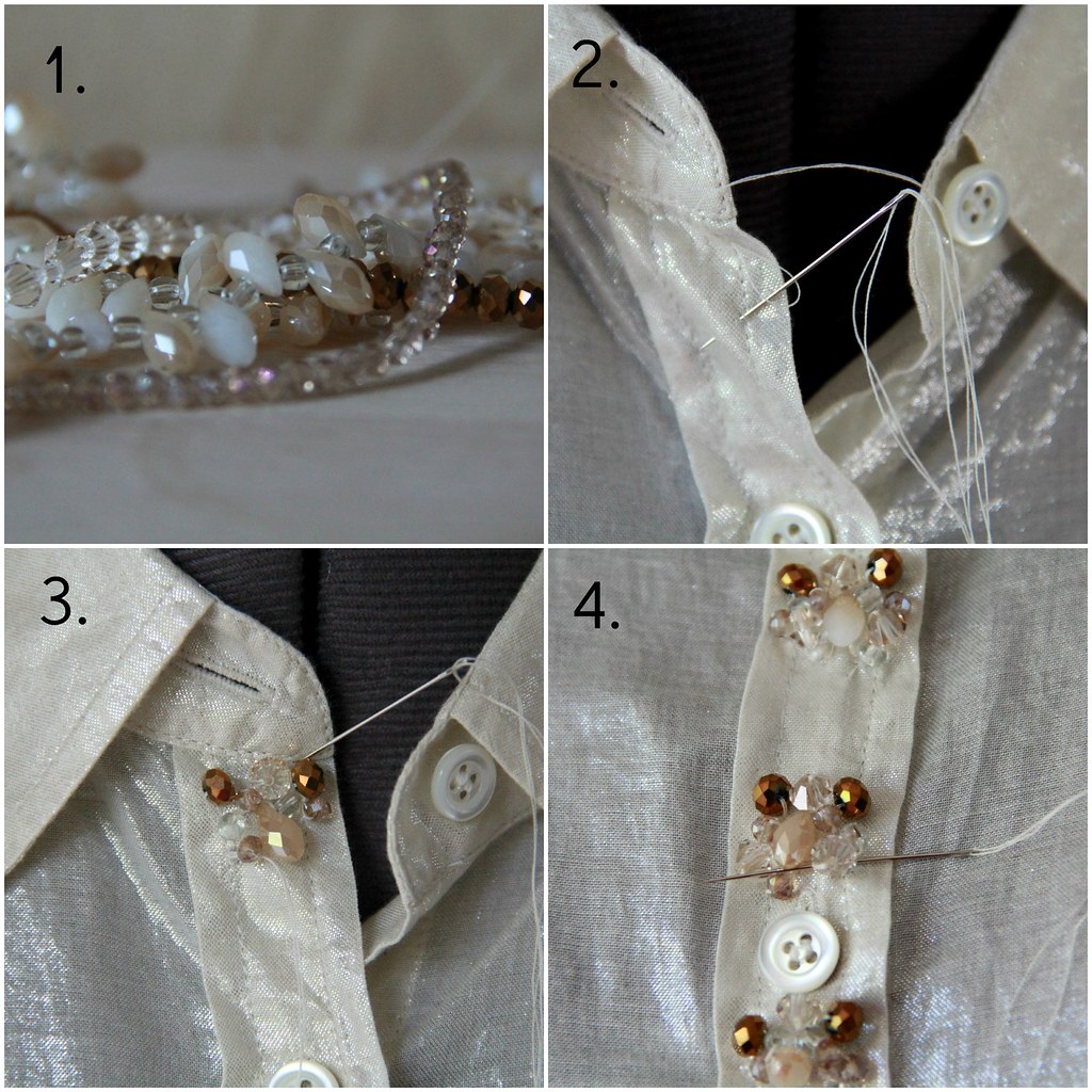 how to embellish a beaded placket shirt