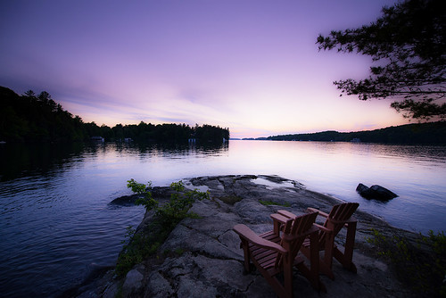 sunset lake beach chairs explore muskoka