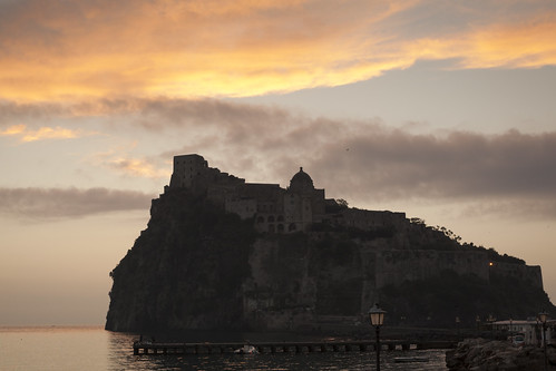 italy sunrise island dawn italia ischia castelloaragonese