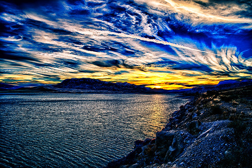 sunset mountain lake mountains colors clouds canon photo picture surreal pic reservoir photograph wyoming cody hdr highdynamicrange 6d sheepmountain 24105 buffalobill buffalobillstatepark buffalobillreservoir canon6d mentalben hdrefexpro2 lightroom5 colorefexpro4
