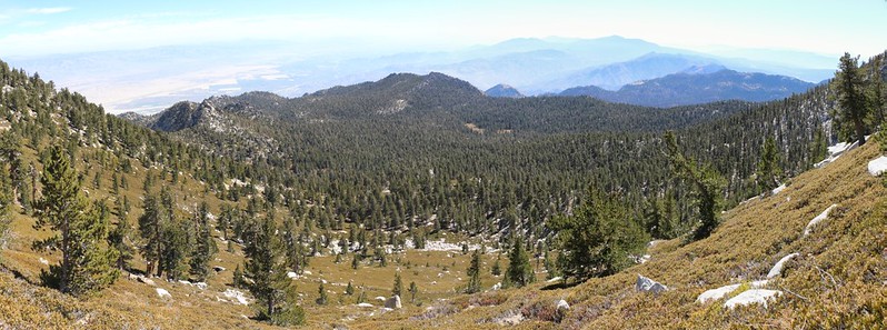 Panorama view south from high on the San Jacinto Peak Trail