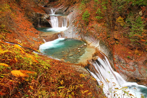 autumn fall japan waterfall asia autumnleaves valley 日本 nippon 紅葉 nihon yamanashi nishizawa 滝 渓谷 山梨 西沢 godan nanatsugama 七ツ釜五段