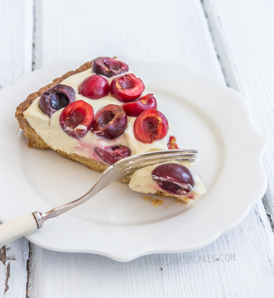 Cherry and Vanilla White Chocolate Tart with a Brown Butter Shell