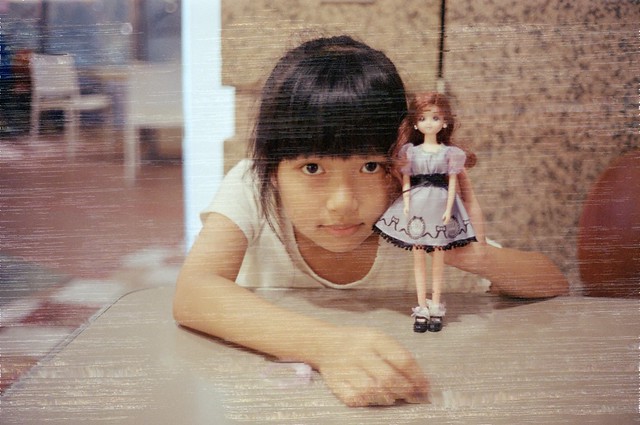 with her doll