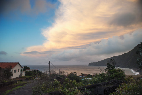 2017 oru faial azores sunset clouds island beach landscape