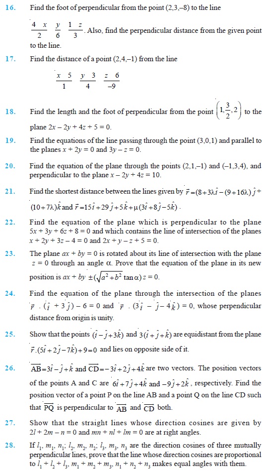 Class 12 Important Questions for Maths - Three Dimensional Geometry