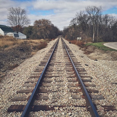road railroad fall nature beautiful lines rock stone train square point landscape midwest track natural country tracks tie iowa symmetry squareformat repetition convergence balance vanishing sparse repeat converging iphoneography instagramapp uploaded:by=instagram linesbing