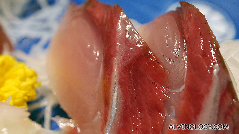 Close-up on the sashimi 