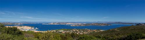 sardegna panorama mare blu cielo panoramica maddalena vista spiaggia palau vacanze caprera isole arcipelago