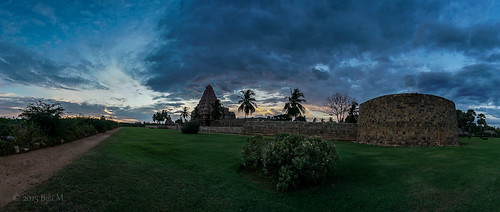 sunset sky panorama heritage tourism clouds landscape temple dusk bluehour tamilnadu gangaikonda sweeppanorma cholapauram