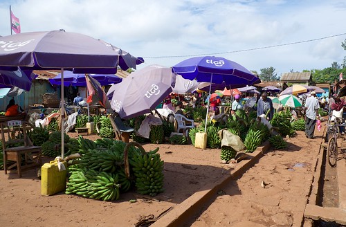street tanzania market bananas umberellas bukoba