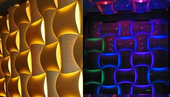 12 3D Wall Panels with LED Lighting For Evocative House Walls