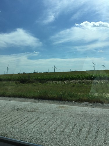 travel sky buildings highway driving indiana windmills fields i65
