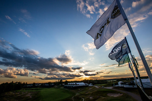sunset wisconsin clouds golf major flag flags beauties kohler 18thhole 2015 pgatour whistlingstraits pgachampionship pgaofamerica coursebeauties