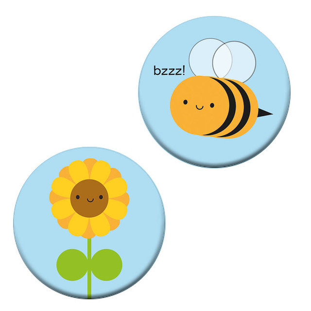 Sunflower & Bee Badge Set