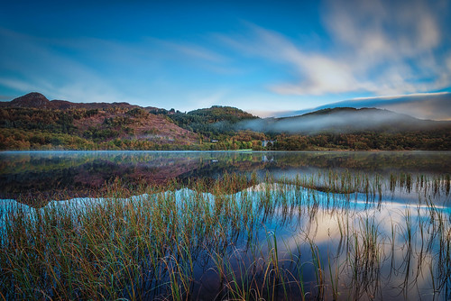 autumn mist lake mountains reflection scotland colours unitedkingdom hills gb loch