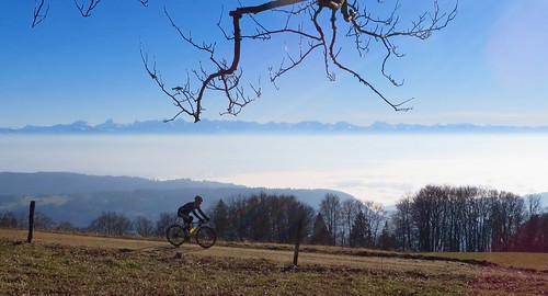 blue winter sky sun alps bike view ride cyclocross 26122015