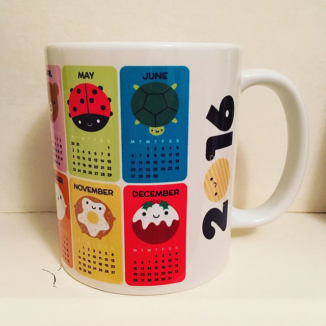 Yay, my calendar mug arrived from @society6! It turned out super nice. ALSO there's 20% off everything & free shipping worldwide today if you want one too >> society6.com/marceline