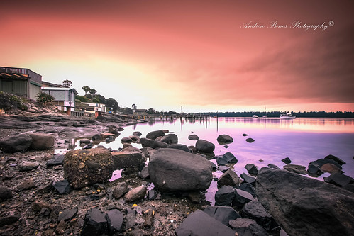 canon 7dmii manfrotto tamron 1750mm polarised filter remote tripod rocks water colour houses sheds wooden jetty red pink iso100 13seconds f13 10mm