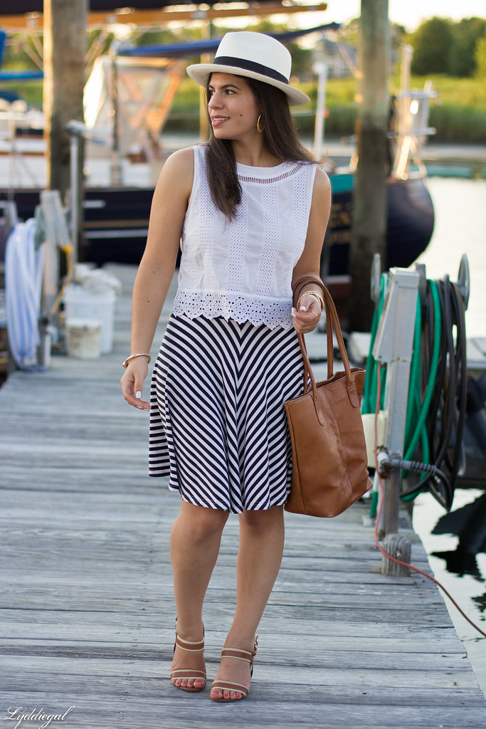 white eyelet lace crop top, striped skirt, panama hat-3.jpg