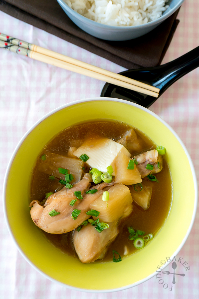Japanese Chicken, Radish and Tofu Stew
