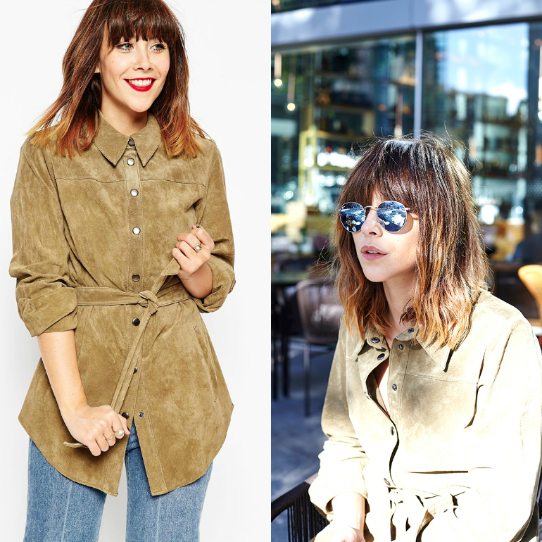 suede belted shirt, asos x megan tops, megan ellaby, suede trend, suede top, suede dress, suede shirt, asos suede, fashion blogger, fashion is a party, fall trends