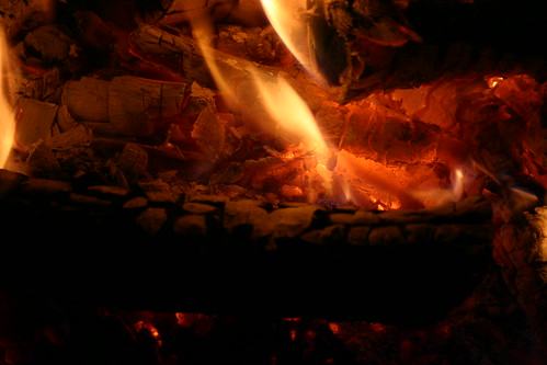 camping fire log flame heat