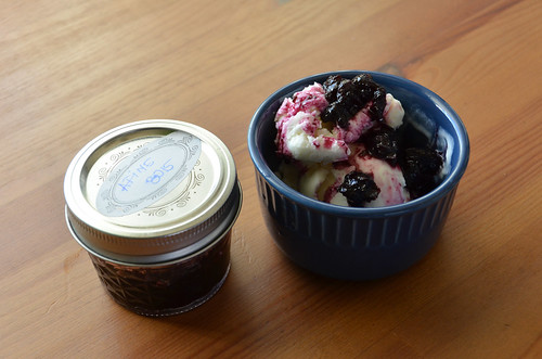 Blueberry Jam on Lemon Frozen Yogurt