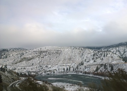 mountain snow weather river landscape highwayone bc britishcolumbia hill valley transcanadahighway thompsonriver thompsonrivervalley weatherphotography