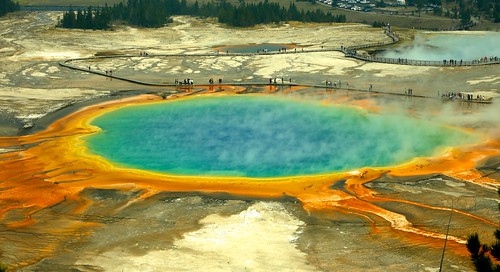 Grand prismatic spring from above