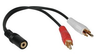 f miniplug to RCA cord
