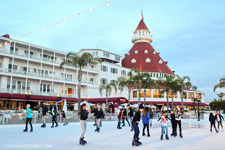Hotel Del Coronado Ice Skating By the Sea.