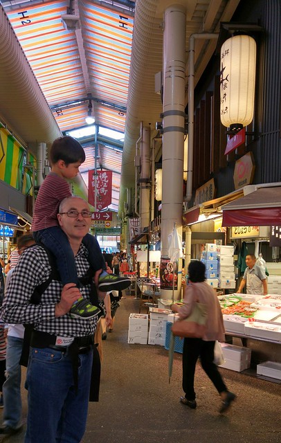 Scott and Grumpy Boy, Omi Cho Market, Kanazawa