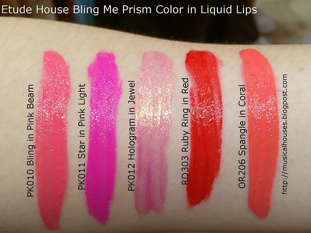 Etude House Bling Me Prism Color in Liquid Lips Swatch
