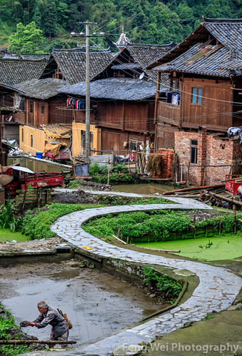 china street travel color vertical cn asia village outdoor culture historical guizhou dong qiandongnan huanggang congjiang