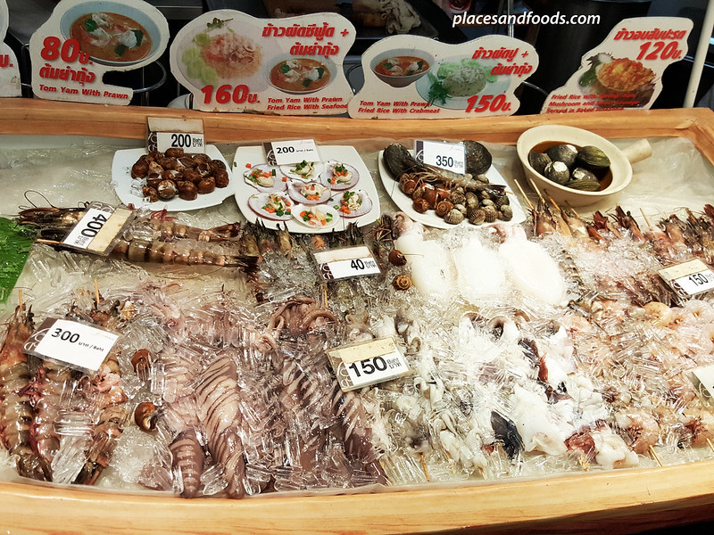 mbk center bangkok food island seafood stall