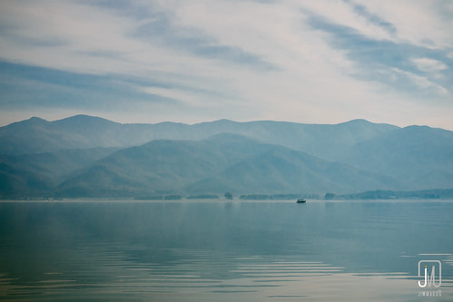 travel sky mountain lake nature landscape boat haze outdoor calm greece gr serres kerkini makedoniathraki