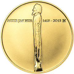 2015 Czech 10000 Koruna coin on Jan Hus obverse
