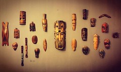 Wall of masks at my cousin's place in Karachi