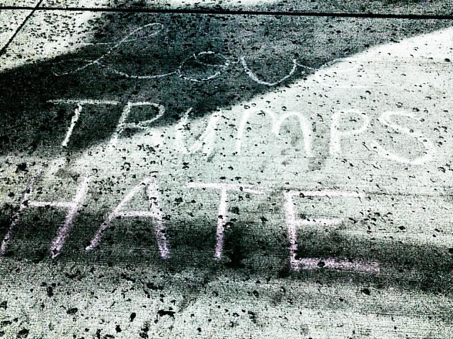 Love Trumps Hate #graffiti #sidewalk #sidewalkchalk #iu #iubloomington #indianauniversity #lovetrumpshate #thankyou