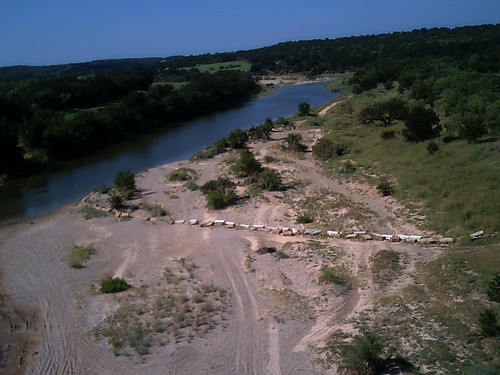 sky nature river oak sand rocks texas crossing brazos drone