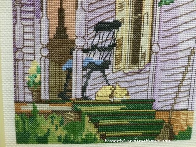 Cross Stitch Victorian Porch at From My Carolina Home