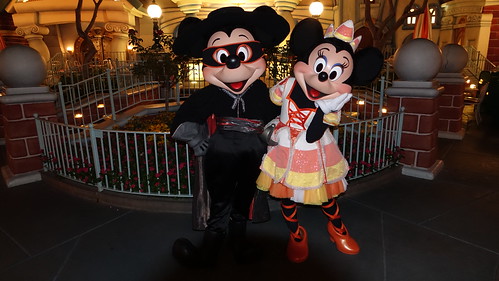 Zorro Mickey and Candy Corn Minnie at Disneyland Halloween Party